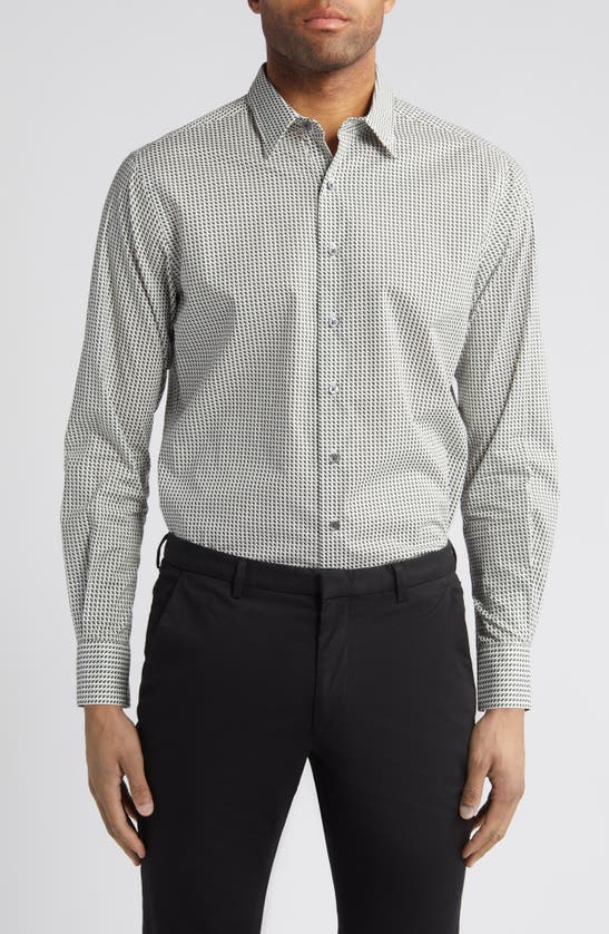 Shop Rodd & Gunn Chatteron River Sports Fit Geo Print Cotton Button-up Shirt In Snow