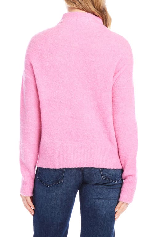 Shop Karen Kane Funnel Neck Bouclé Sweater In Peony