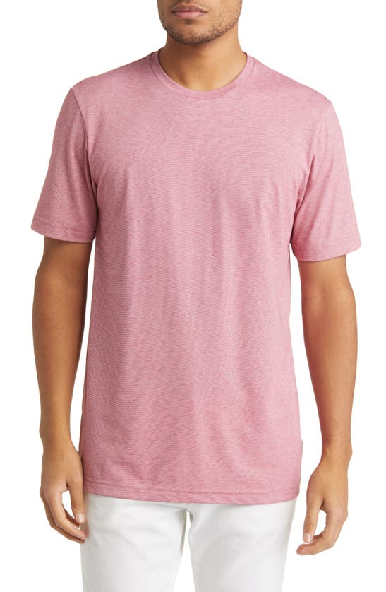 Travismathew The Crew Performance T-shirt In Heather Earth Red