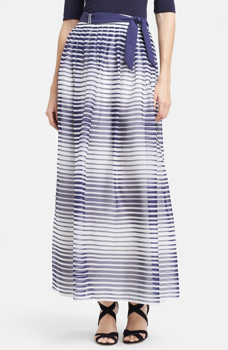 Armani Collezioni Stripe Silk Organza Maxi Skirt | Nordstrom