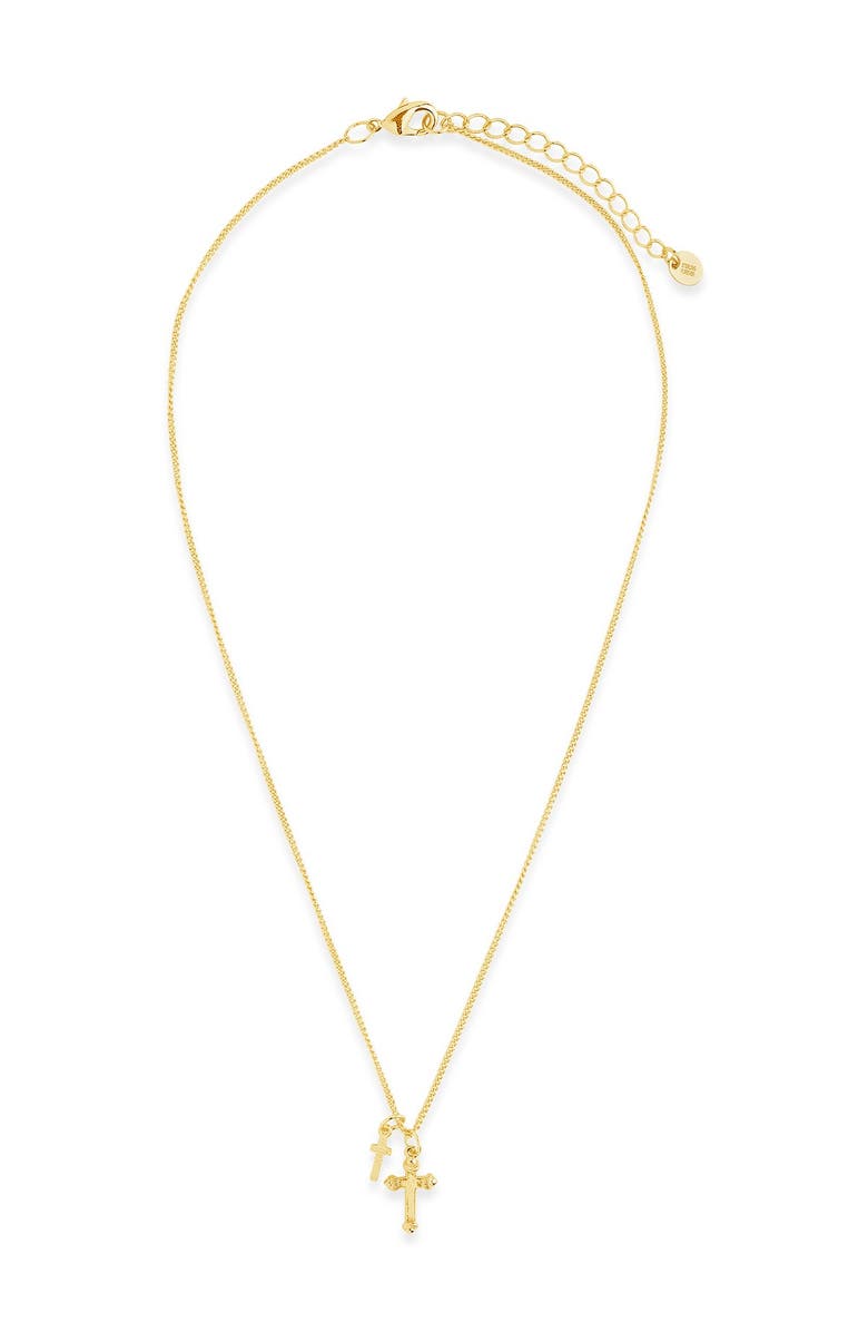 Sterling Forever Double Cross Pendant Necklace Nordstromrack