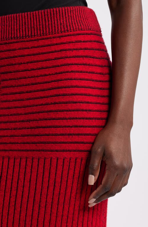 Shop Nordstrom X Harlem's Fashion Row Harbison Rib Wool & Cashmere Maxi Sweater Skirt In Red Bloom- Black