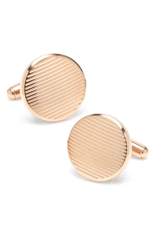 Cufflinks, Inc. Stripe Cuff Links in Rose Gold at Nordstrom