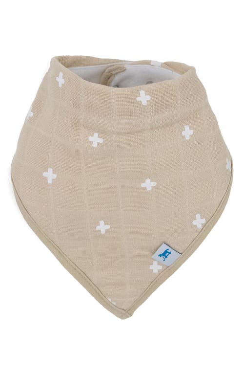 Little Unicorn 4-pack Fleece & Cotton Muslin Bandana Bib In Taupe Cross
