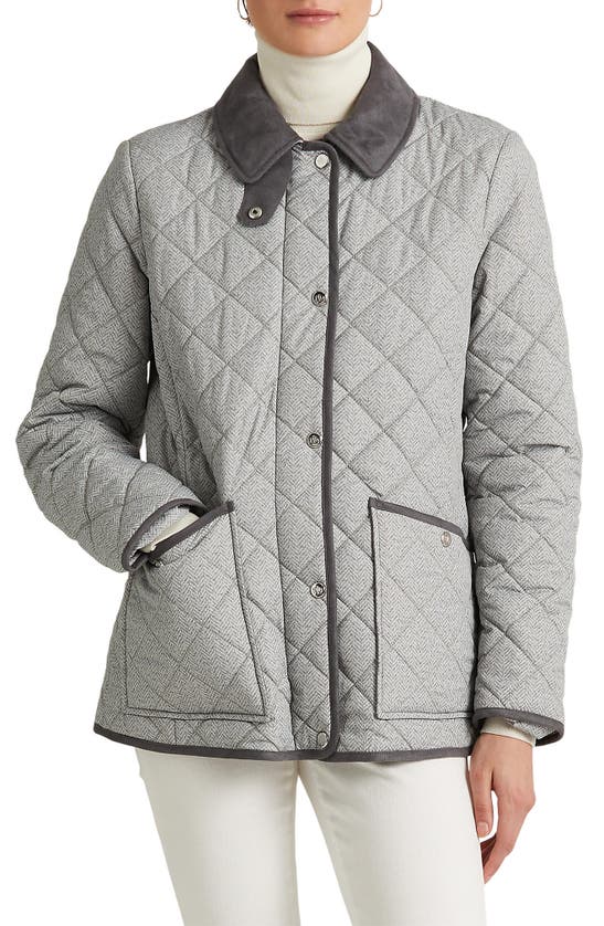 Lauren Ralph Lauren Print Quilted Jacket In Herringbone ModeSens