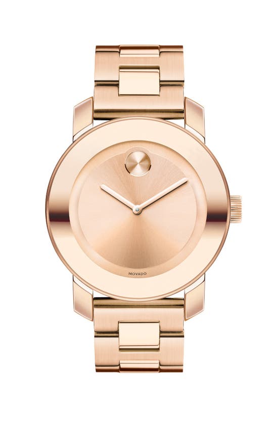 Movado 'bold' Round Bracelet Watch, 36mm In Rose Gold