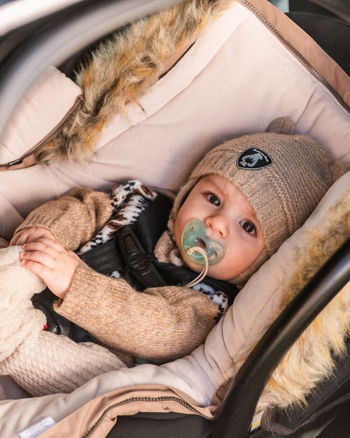 Deux Par Deux Baby Unisex Knit Hat With Ears Beige In Pine Bark