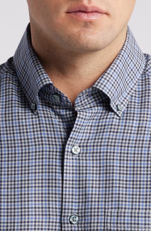 Shop Scott Barber Lightweight Gingham Cotton Twill Button-down Shirt In Blue