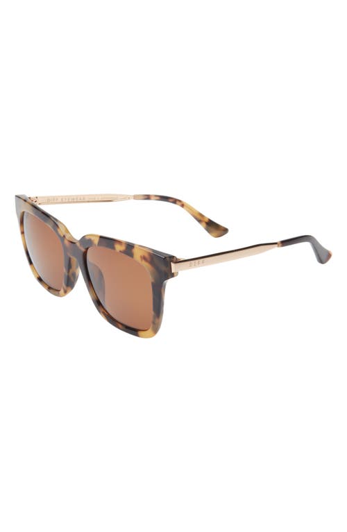 Diff Bella 54mm Polarized Square Sunglasses In Brown
