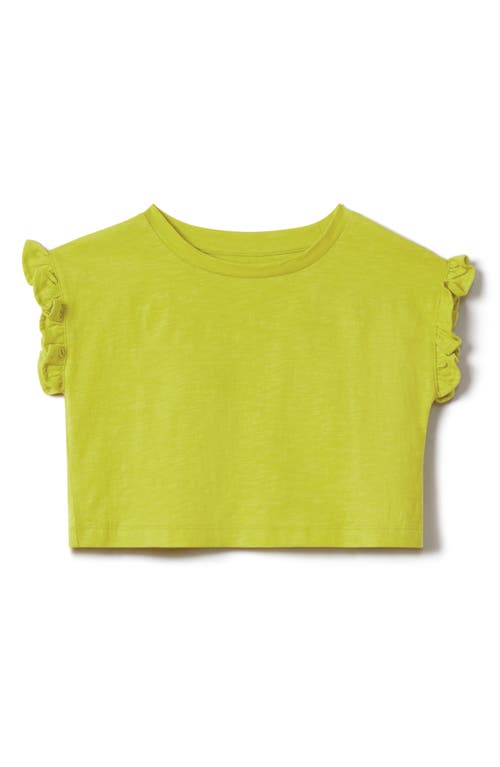 Reiss Kids' Saskia Sr. Ruffle Sleeve Cotton T-Shirt Lime at Nordstrom, Y
