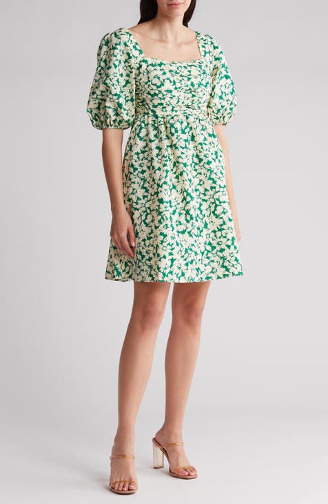 Beige Floral Mini Dress - A-Line Dress - Floral Embroidered Dress - Lulus