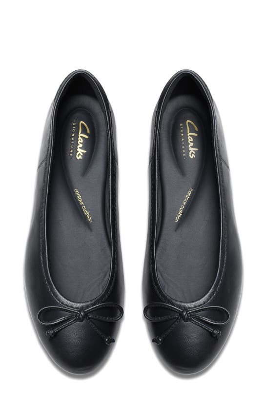 Clarks Fawna Lily Ballet Flat In Black Leather