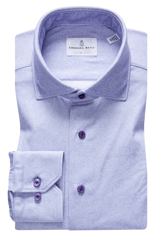4Flex Modern Fit Print Knit Button-Up Shirt in Bright Purple