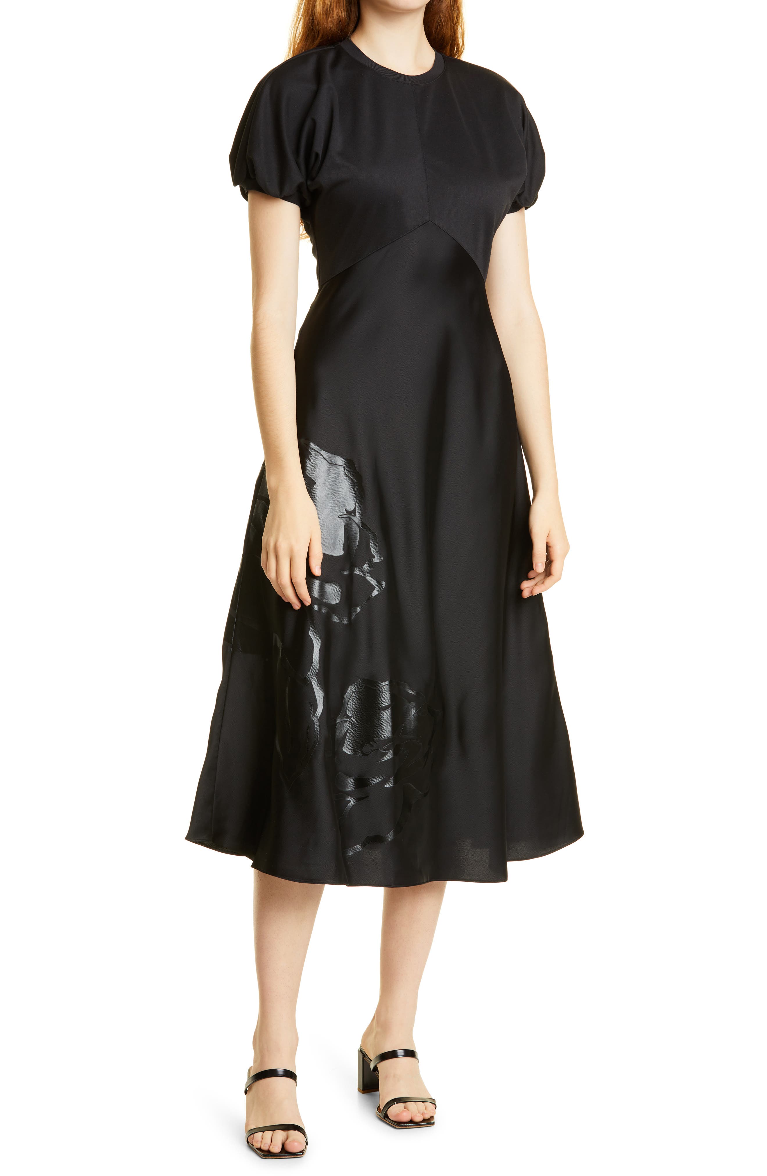 ted baker black floral midi dress