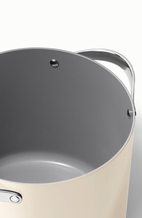 Caraway Nonstick Ceramic 12-quart Stockpot With Lid In Cream