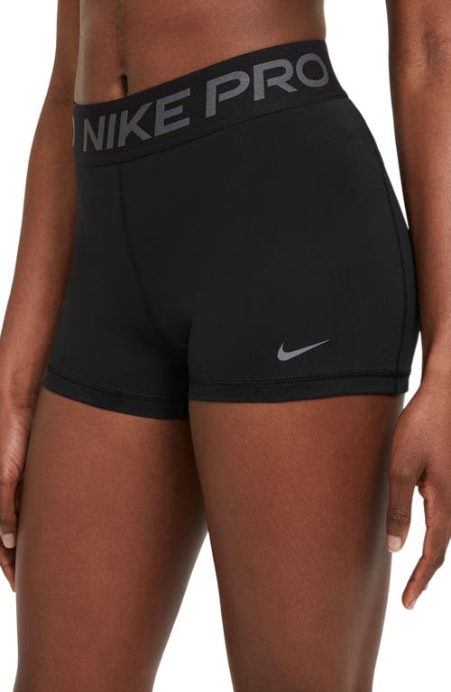 Shop Nike Pro 3-inch Shorts In Black/iron Grey