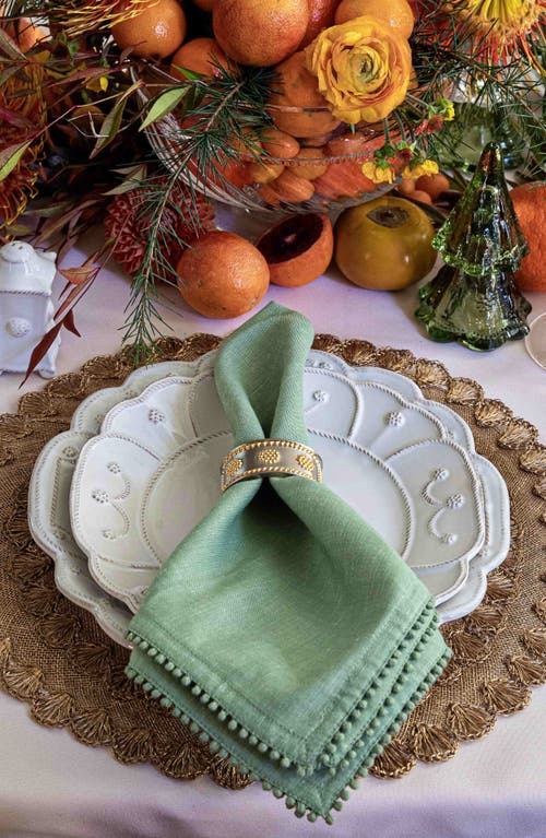 Juliska Berry Trim Blush Napkin, Set Of 4 In Watercress