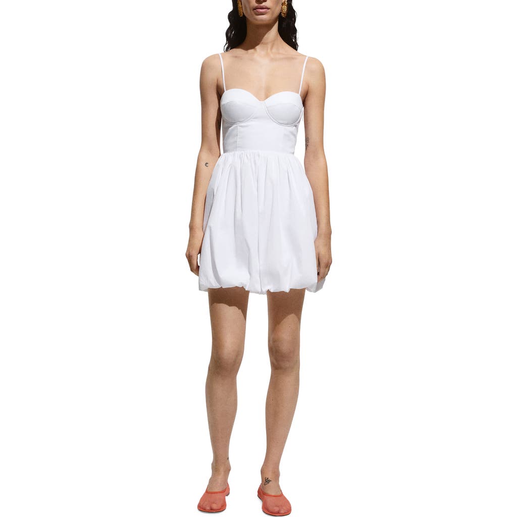 Mango Short Flared Dress White In White