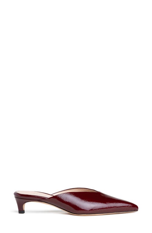 Beautiisoles Gal Pointed Toe Kitten Heel Mule In Burgundy