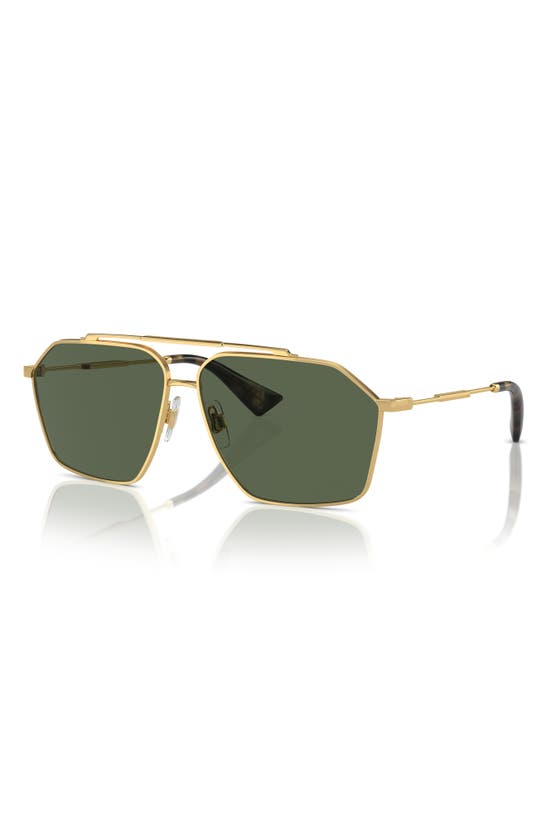 Shop Dolce & Gabbana Dolce&gabbana 61mm Polarized Pilot Sunglasses In Gold