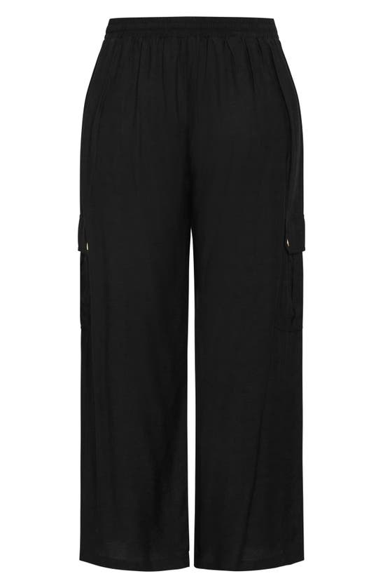 Shop City Chic Kasbah Wide Leg Cargo Pants In Black