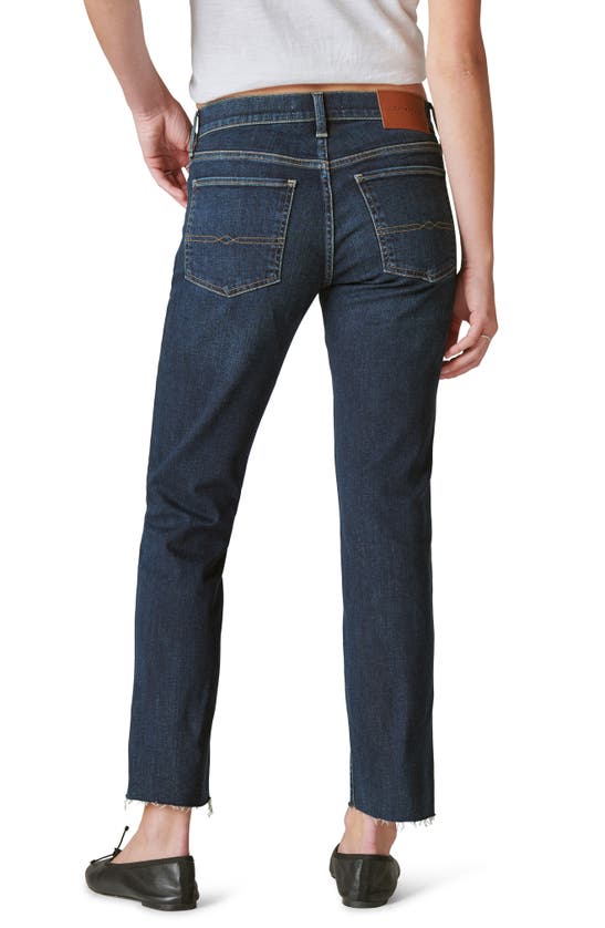 LUCKY BRAND LUCKY BRAND SWEET STRAIGHT RAW HEM MID RISE CROP STRAIGHT LEG JEANS