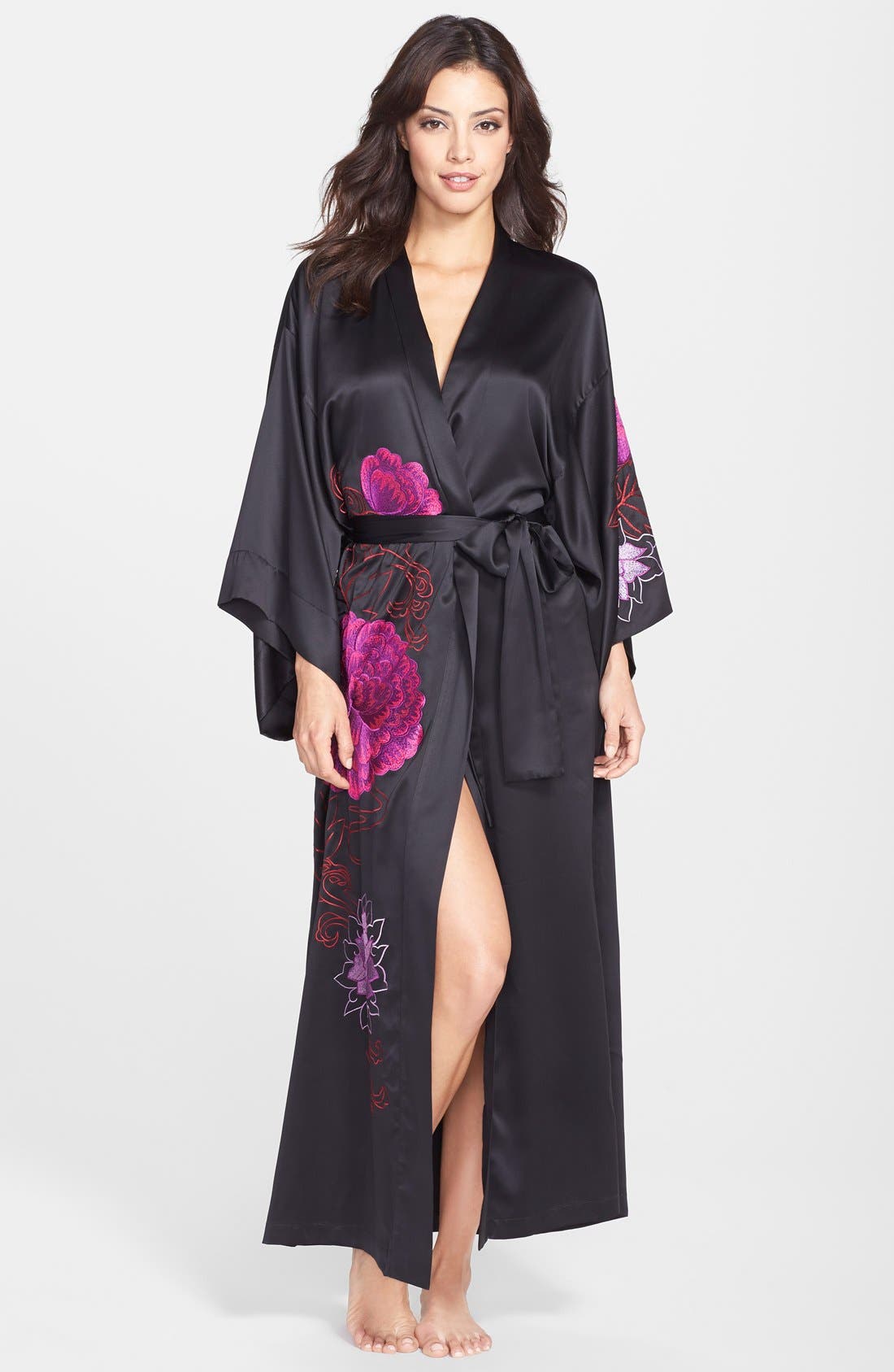 Natori 'Charm' Embroidered Long Robe Nordstrom