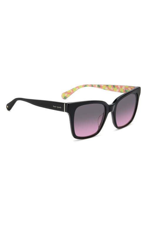 Shop Kate Spade New York Harlow Gs 55mm Gradient Polarized Square Sunglasses In Black/grey Shaded Pink