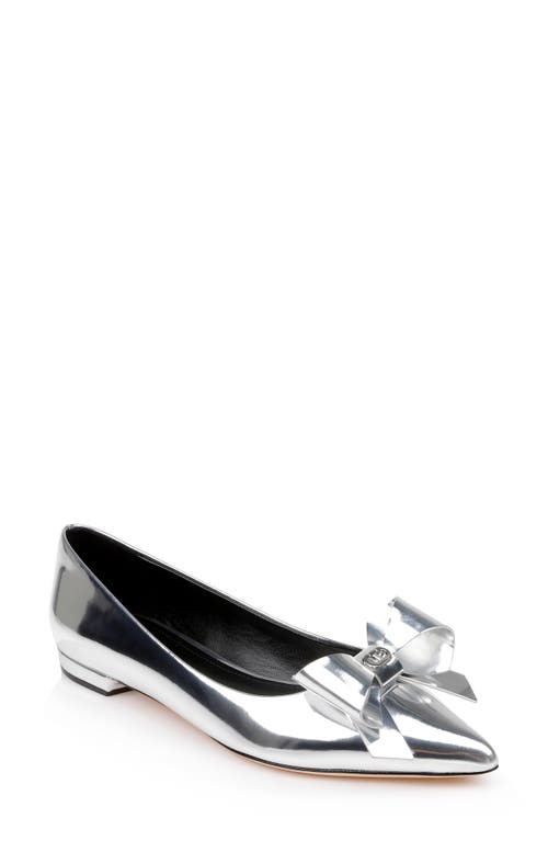 Shop Dee Ocleppo Clinton Pointed Toe Flat In Silver Metallic