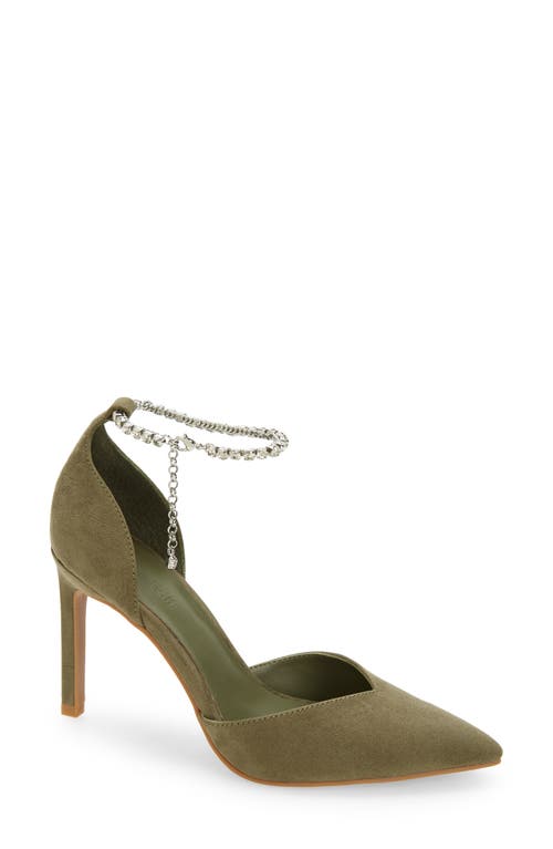 Open Edit Ashtyn Chain Strap Pointed Toe Pump in Olive