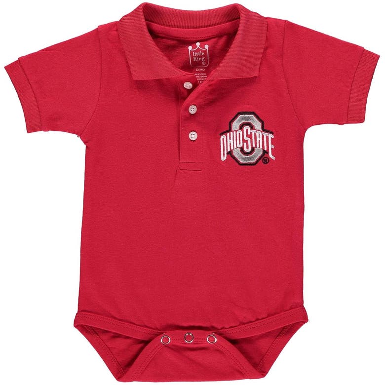Little King Babies' Infant Scarlet Ohio State Buckeyes Polo Bodysuit