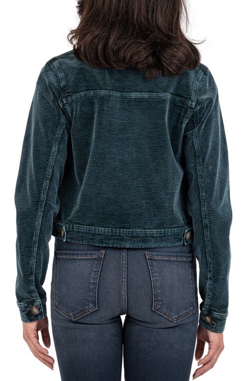 Kut From The Kloth Julie Corduroy Crop Jacket In Marine