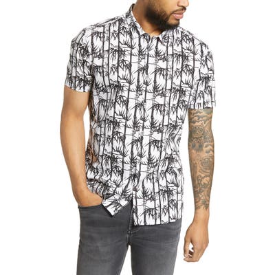 John Varvatos Star Usa Bamboo Print Shirt, Black