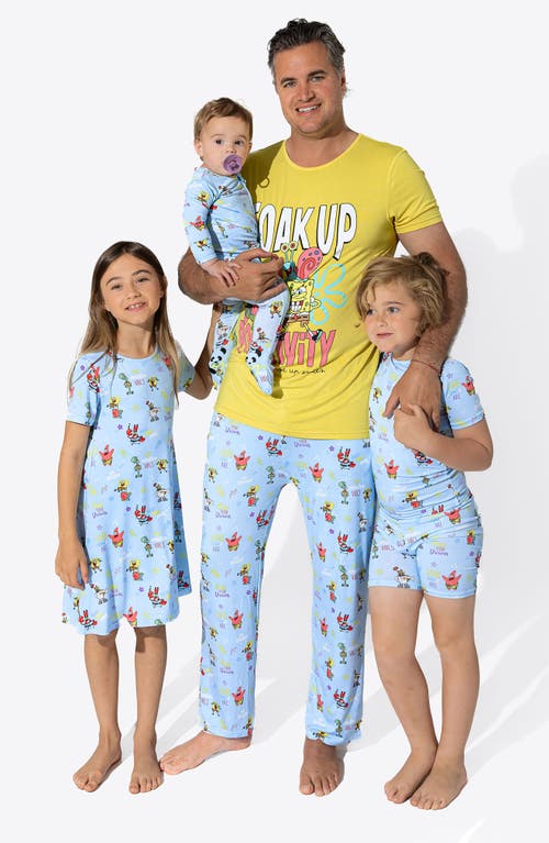 Bellabu Bear X Spongebob® Good Vibes Fitted Convertible One-piece Pajamas In Blue