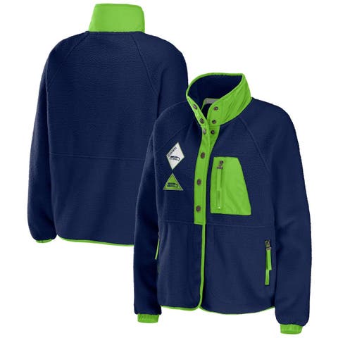 Women's Wear by Erin Andrews Green Seattle Seahawks Vintage Throwback Windbreaker Full-Zip Jacket Size: Extra Small