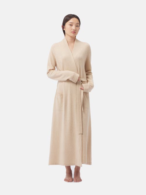 Shop Gobi Cashmere Long Cashmere Robe In Beige