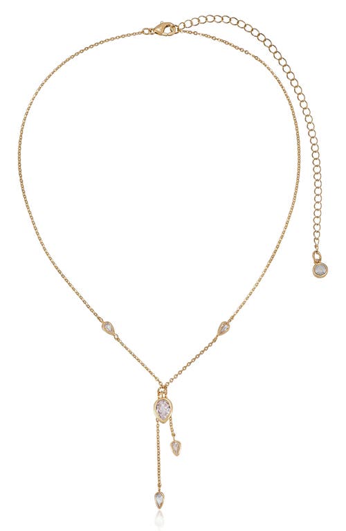 Ettika Bezel Lariat Necklace in Gold at Nordstrom