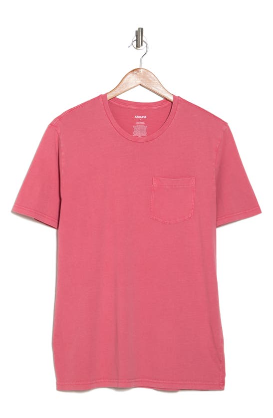 Shop Abound Pocket Acid Wash T-shirt In Pink Caliente