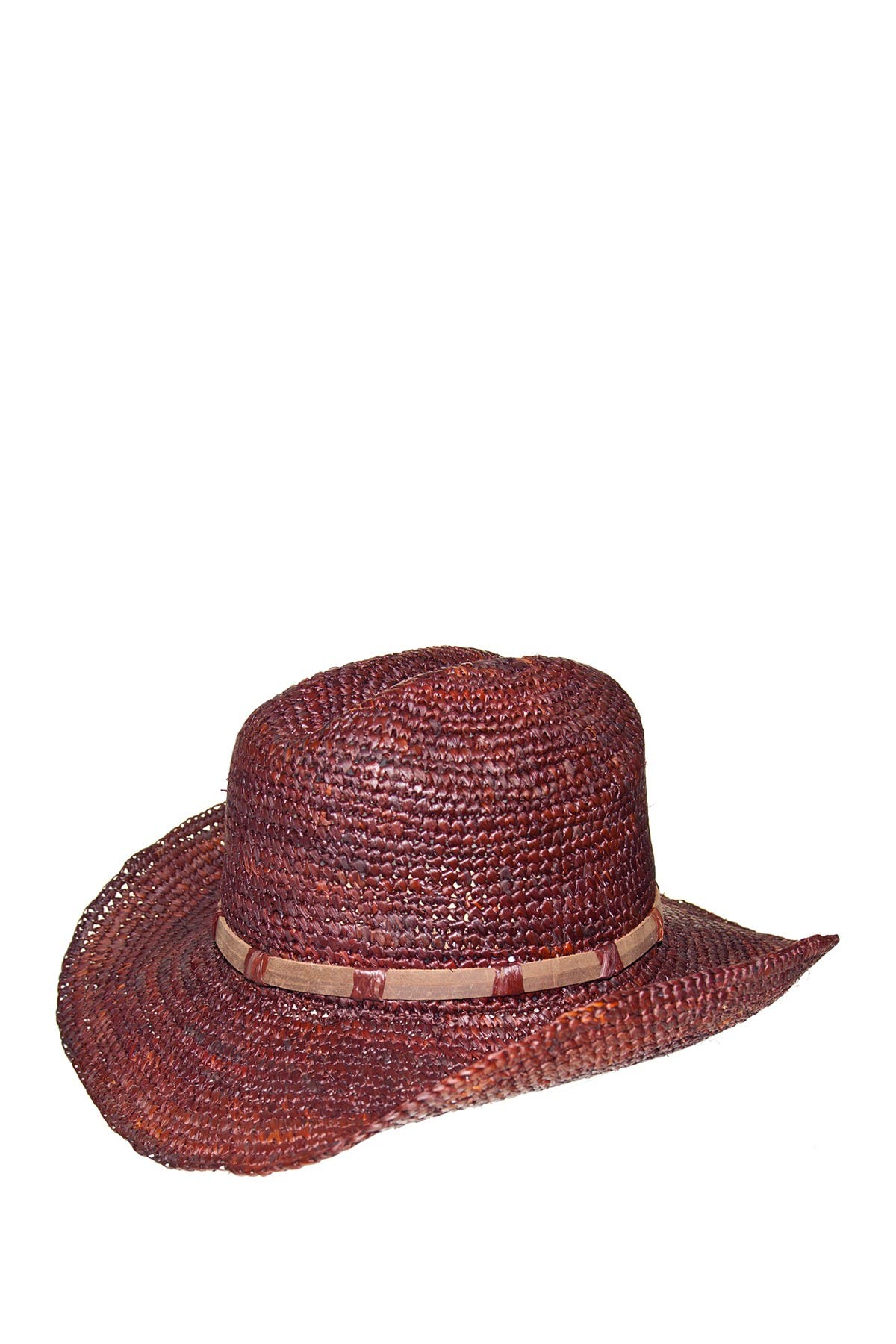 Frye Dean Leather Trimmed Raffia Cowboy Hat In Brown ModeSens