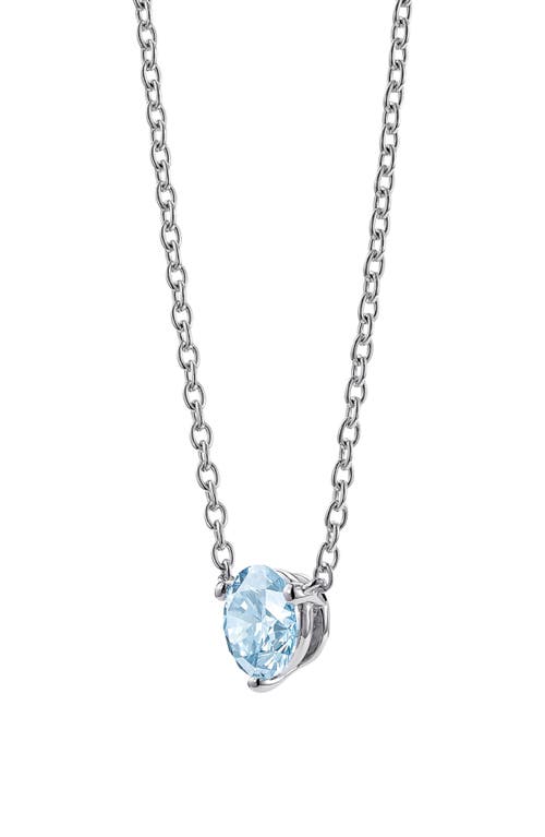 Shop Lightbox 1-carat Lab Grown Diamond Necklace In Blue/14k White Gold