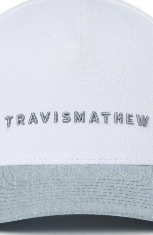 Shop Travismathew Passing Lane Snapback Baseball Cap In White/heather Grey