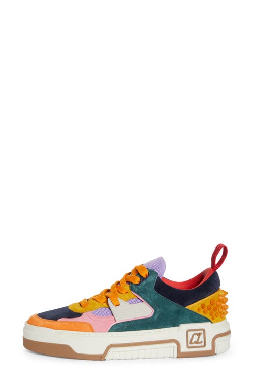 Shop Christian Louboutin Astroloubi Mixed Media Low Top Sneaker In 5631 Multi Foam/navy