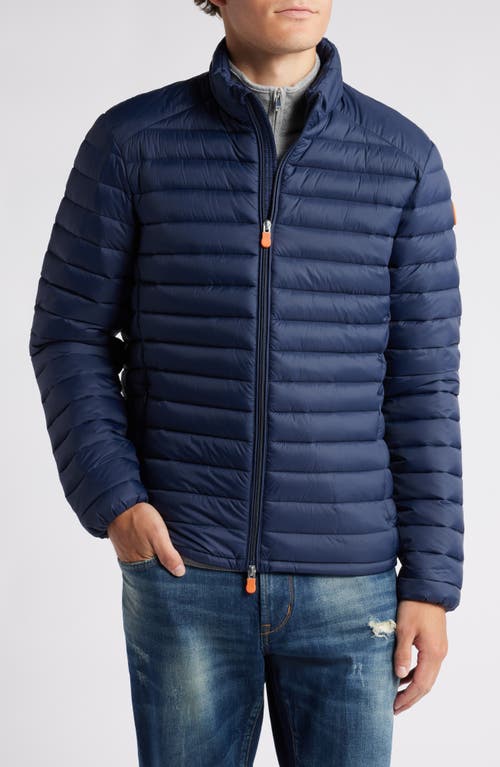 Save The Duck Donald Quilted Hooded Water Resistant Insulated Puffer Jacket In Navy Blue