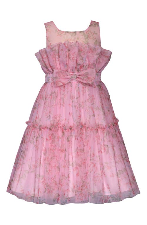 Iris & Ivy Kids' Floral Print Mesh Dress Pink Multi at Nordstrom,