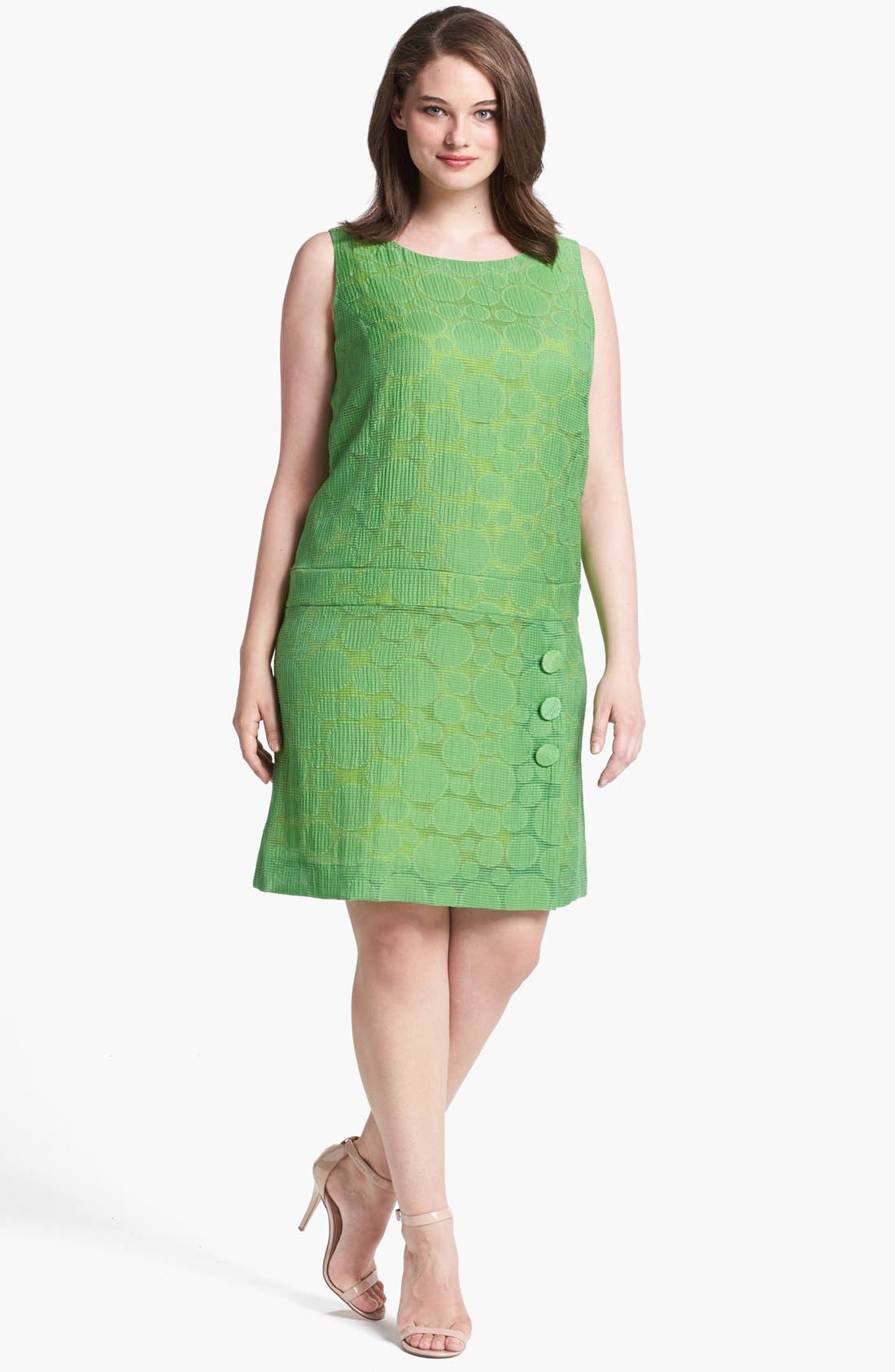 Tahari Jacquard Drop Waist Shift Dress (Plus Size) Nordstrom