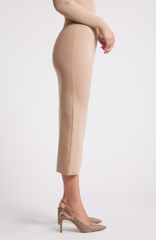 Shop Open Edit Luxe Sculpt Maxi Skirt In Tan Natural