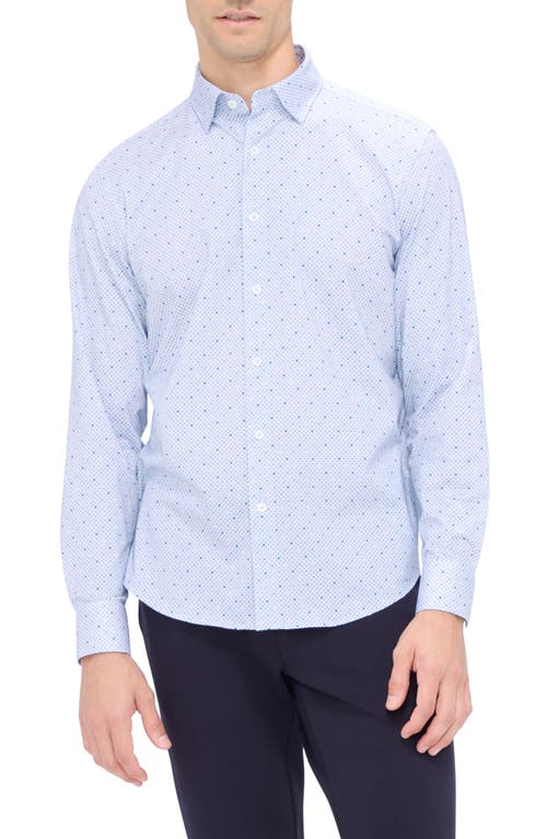 Shop Bugatchi Jules Ooohcotton® Diamond Print Button-up Shirt In Air Blue