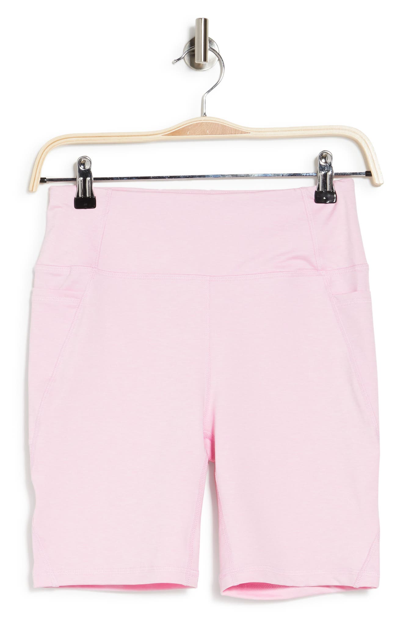 X By Gottex Active High Waisted Biker Shorts In Pink Heahter
