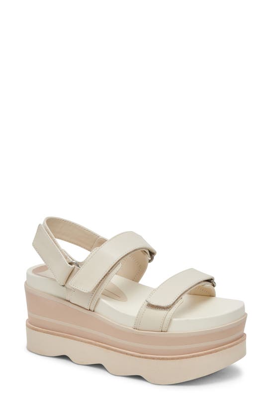 Shop Dolce Vita Izak Platform Wedge Sandal In Ivory Leather