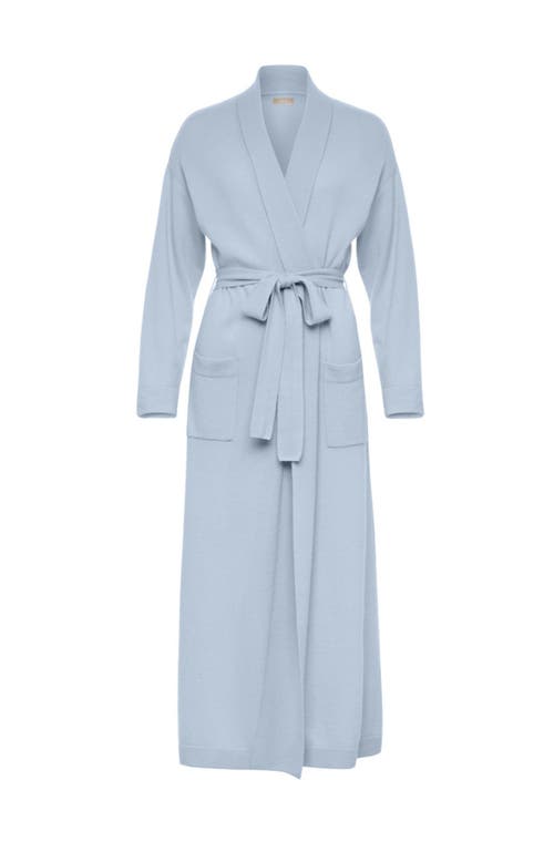 Shop Kip. Kip Pure Cashmere Long Robe In Mist Blue